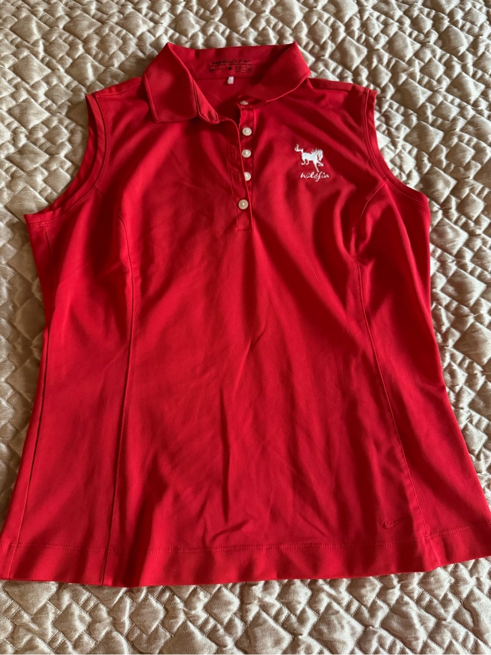 Nike Dri-FIT Red Sleeveless Polo